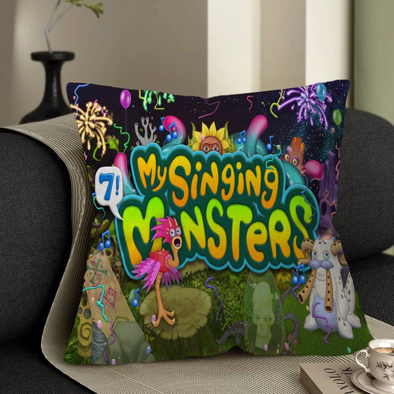 Cartoon Music Game My Singing Monsters Office Cushion Pillowcase Car Cushion Cover45X45CM Lumbar Pillowcase Sofa Pillowcover 12x12Inch