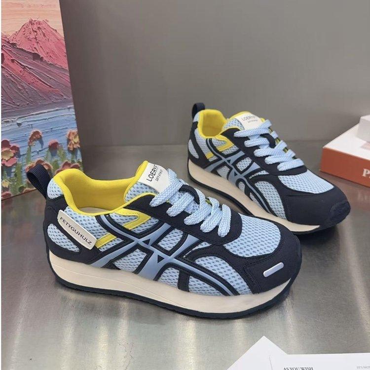 Color matching Dexun shoes New autumn sports shoes Non-slip mesh breathable casual shoes 35 синий