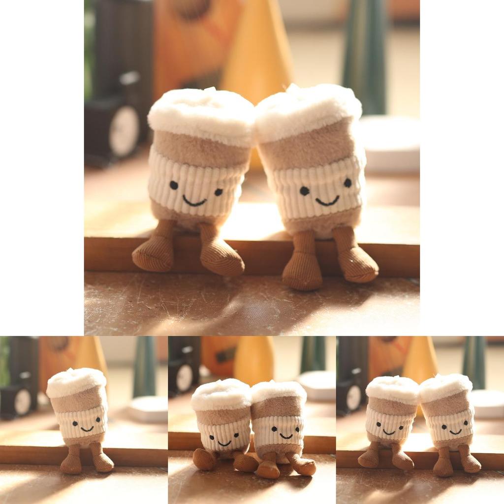 Animal Plush Keychain Milk Tea Cup Design Pp Cotton Stuffed Toy Gift For Girls