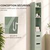 Bathroom Column Cabinet, Tall Toilet Cabinet, Shelves, Cupboards, 15 x 17 x 120 cm, Light Green