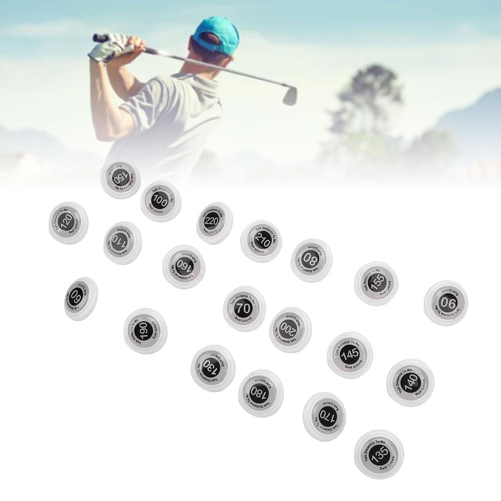 20pcs Club Distance Markers Ball Position Markers Club Yardage Sign ABS for Outdoor Sports White