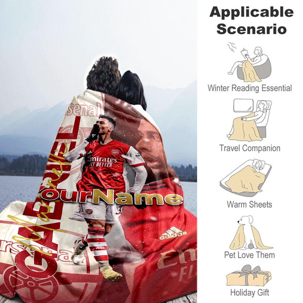 Arsenal Customize Your Name Blanket Multi-purpose Customizable Blanket Warmthful Decor Perfect for Office Chair Chair Seaside Sofa
