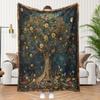 Blumenbaum-Decke magisches Naturdesign Vintage-Kunstmuster weicher Überwurf Boho-Dekor Schlafzimmertextil mystisches Accessoire
