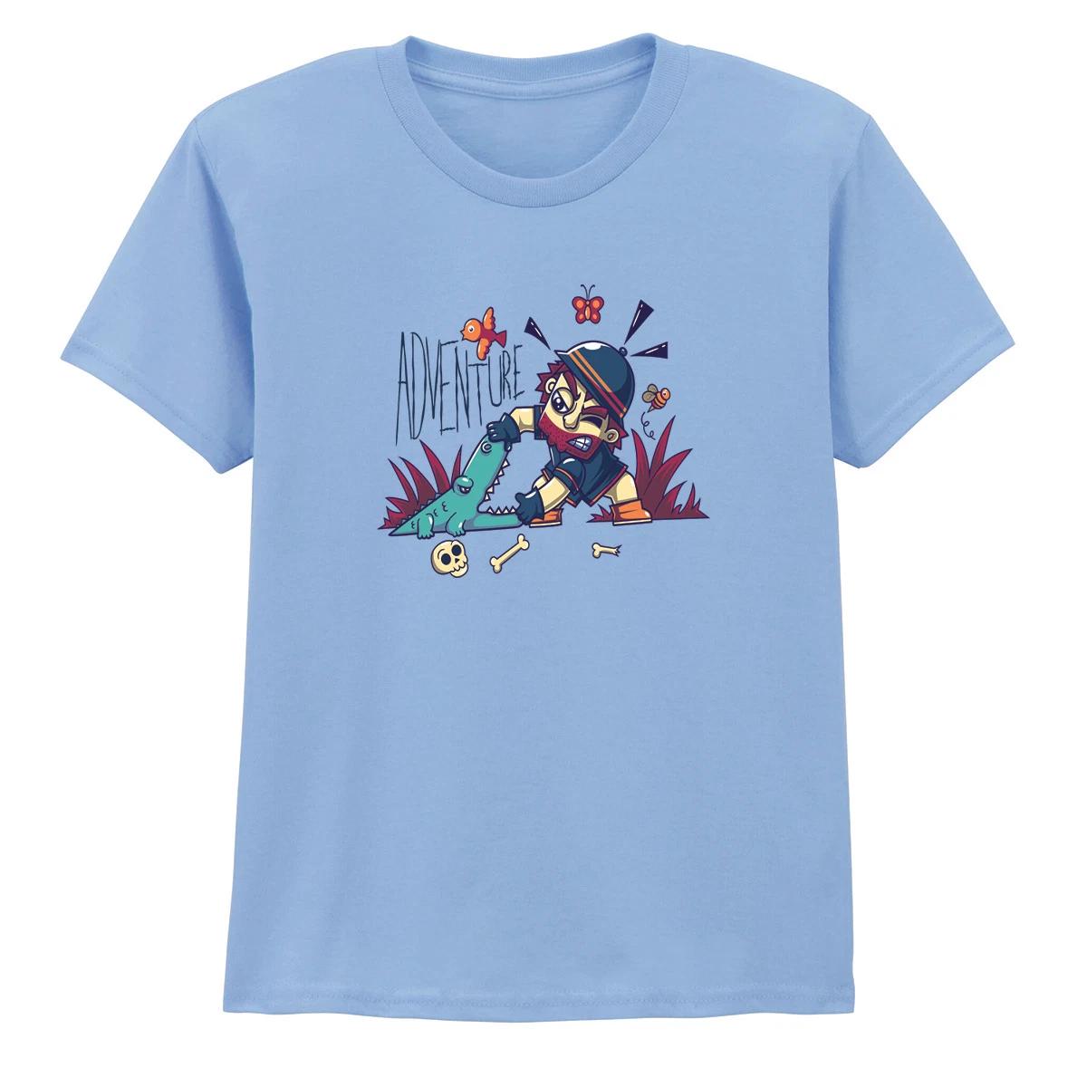 

Adventure Crocodile Kids T-Shirt Boys Graphic Tee Wildlife Fun 140