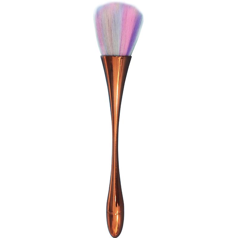 Rose Gold Soft Hair Makeup Brush: Blush & Loose Powder Brush with Animal Hair for a Flawless Finish