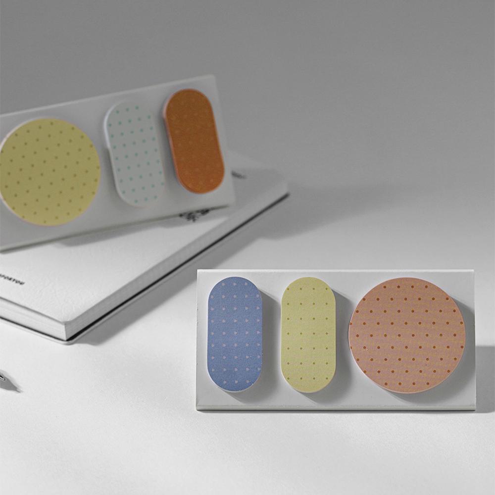 Calendar style sticky notes, polka dot geometric note stickers, office ledger decoration, classification index, sticky notes