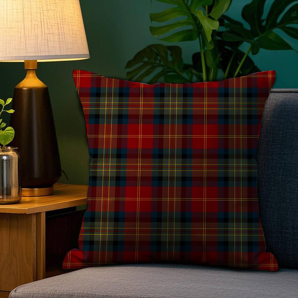 Christmas Plaid Pillow Case Sofa Living Room Bedroom Doublesided Printing Square Cushion Nap Time Pillow Case
