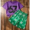 Men's Set 67 Six Seven Number Printed Men's T-shirt and Shorts 2 Piece Set Summer Casual Outdoor Men's and Women's T-shirt Sets