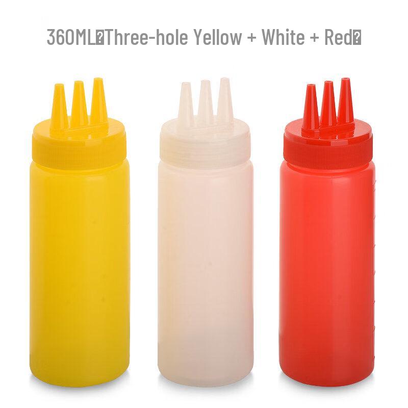ZISIZ Three-Hole Squeeze Sauce Dispenser Bottle