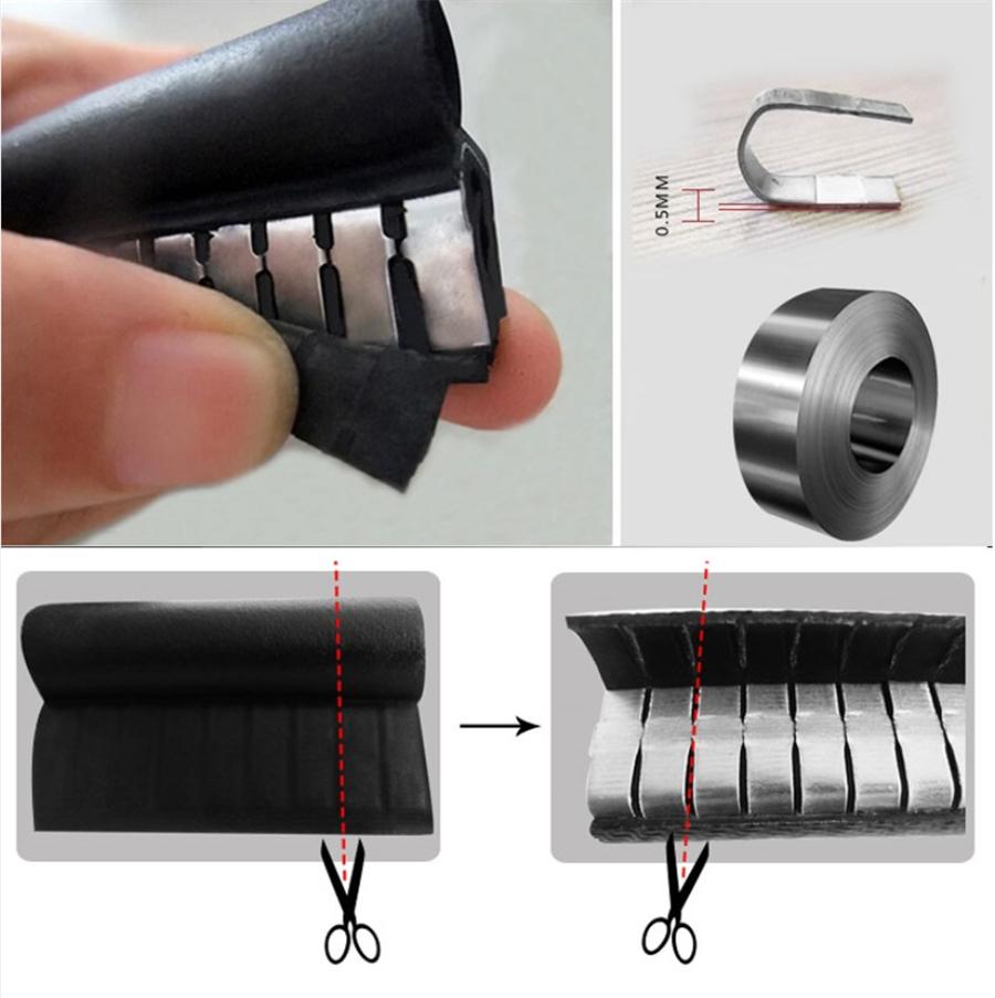 4m/13ft Rubber Built-in Stainless Car Door Edge Engine Hood Trunk Sealing Strip