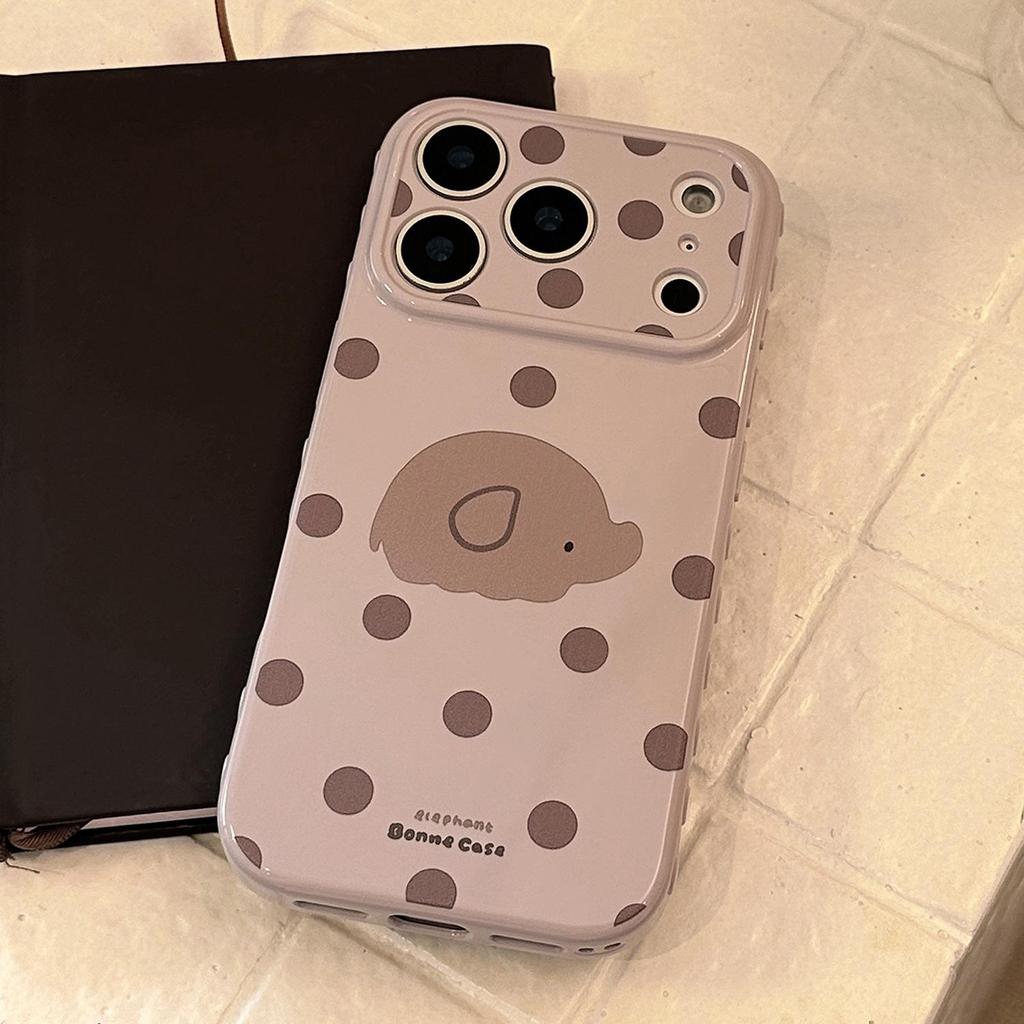 Cute Cartoon Polka Dot Elephant Phone Case for iPhone 17 and iPhone 17 Pro Max