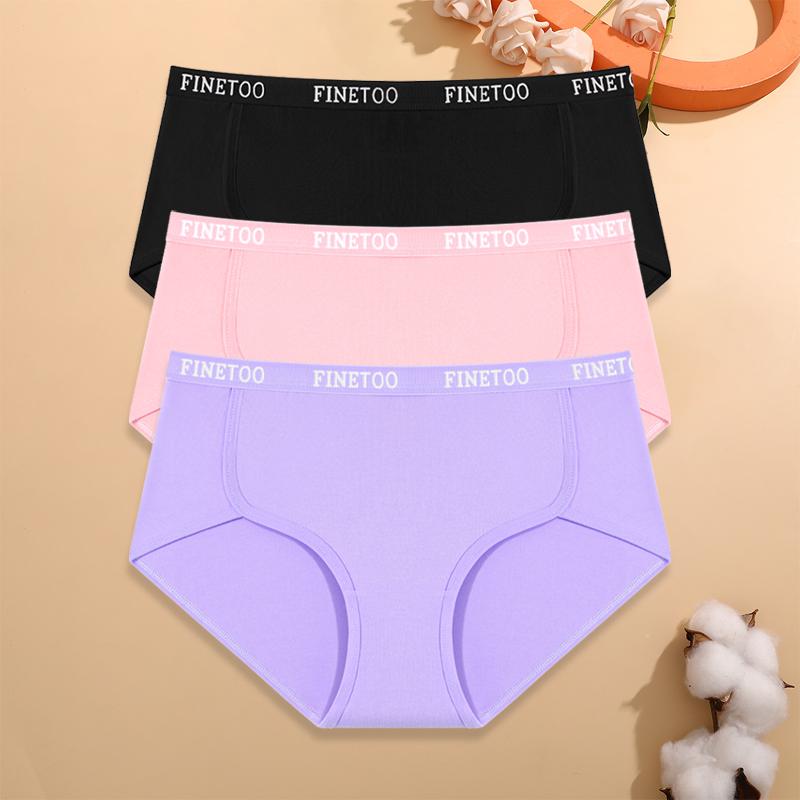 FINETOO 3 Adet Pamuklu Esnek Kemer İç Çamaşırı Seksi Düşük Bel Rahat Külot Kadın Büyük Beden Nefes Alabilir Günlük İç Giyim S-XXL