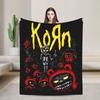 Korn Nu Metal Doll Knitted Fashion Blanket Coral Fleece Graffiti Music Korn Art Lightweight Thin Throw Fashion Blankets Bedspreads Portable