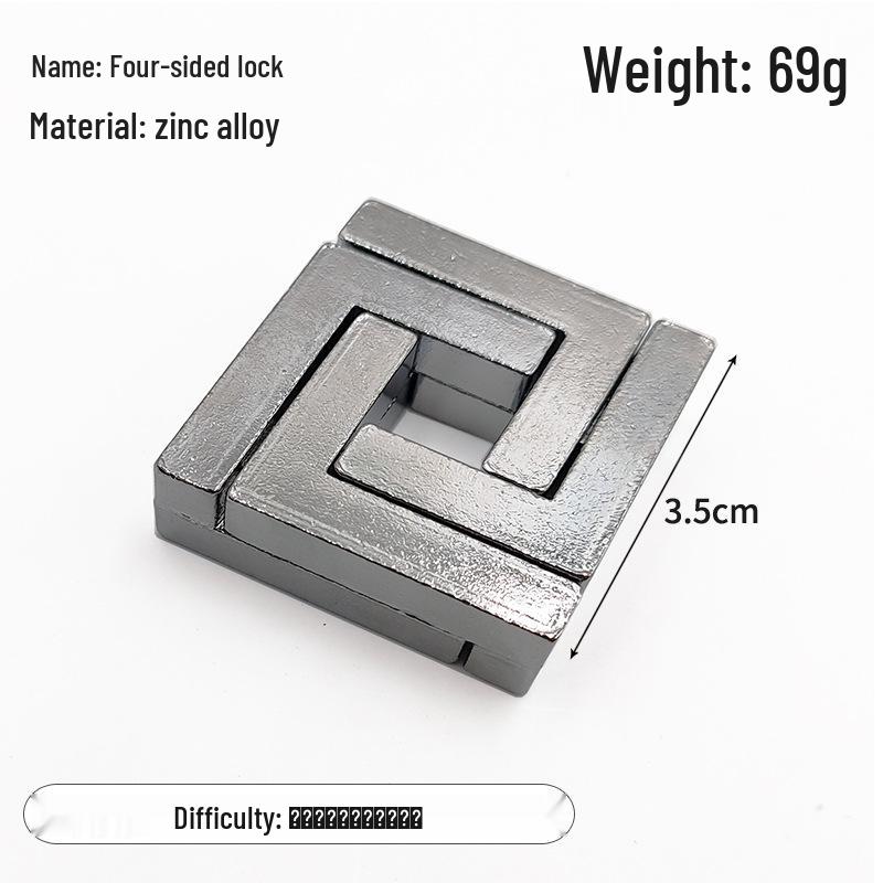Zinc Alloy Kongming Puzzle Lock: Disentanglement Ring Educational Toy