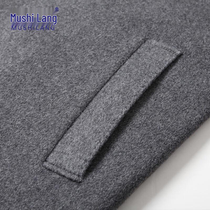 MUSHILANG Men's Wool Blend Long Business Casual Overcoat with Duck Down Liner