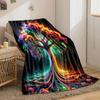 Colorful Trippy Tree Blanket bedroom Blanket for Livingroom Couch lunch break Soft throw for Friend's festival Gift