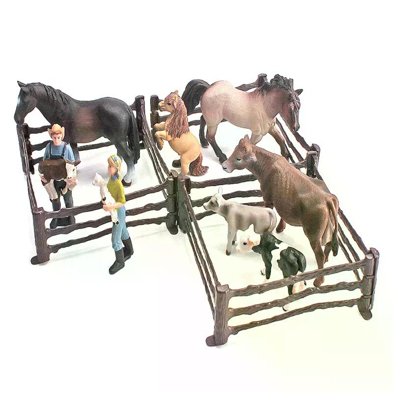 1 Set DIY Kids Toys Simulation Animals Farm Poultry Fence Models Pasture Zoo Figurines Captive Fence Wild Wolf Guardrail