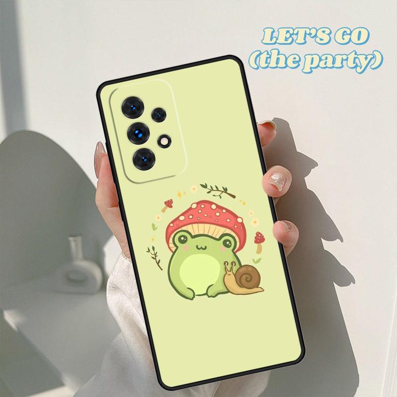 mushroom frog Cartoon phone case For Samsung Galaxy A42 A31 A40 A51 A71 A32 A80 A91 A52 A72 A73 A20e A21S A50 A70 A11 A12 Cover