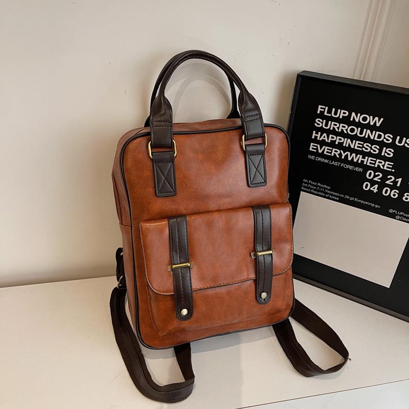 Retro Women's PU Backpack Student Schoolbag Campus Backpack