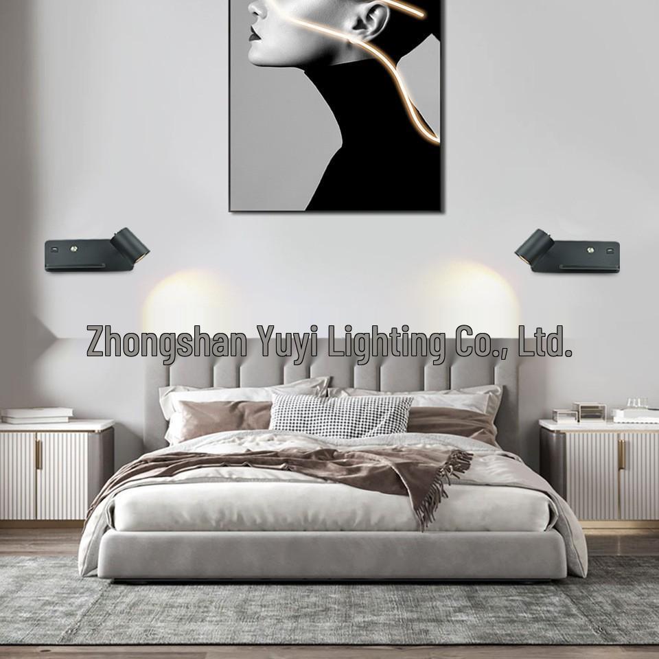 Minimalist Wall Lamp with USB Port and Wireless Charging