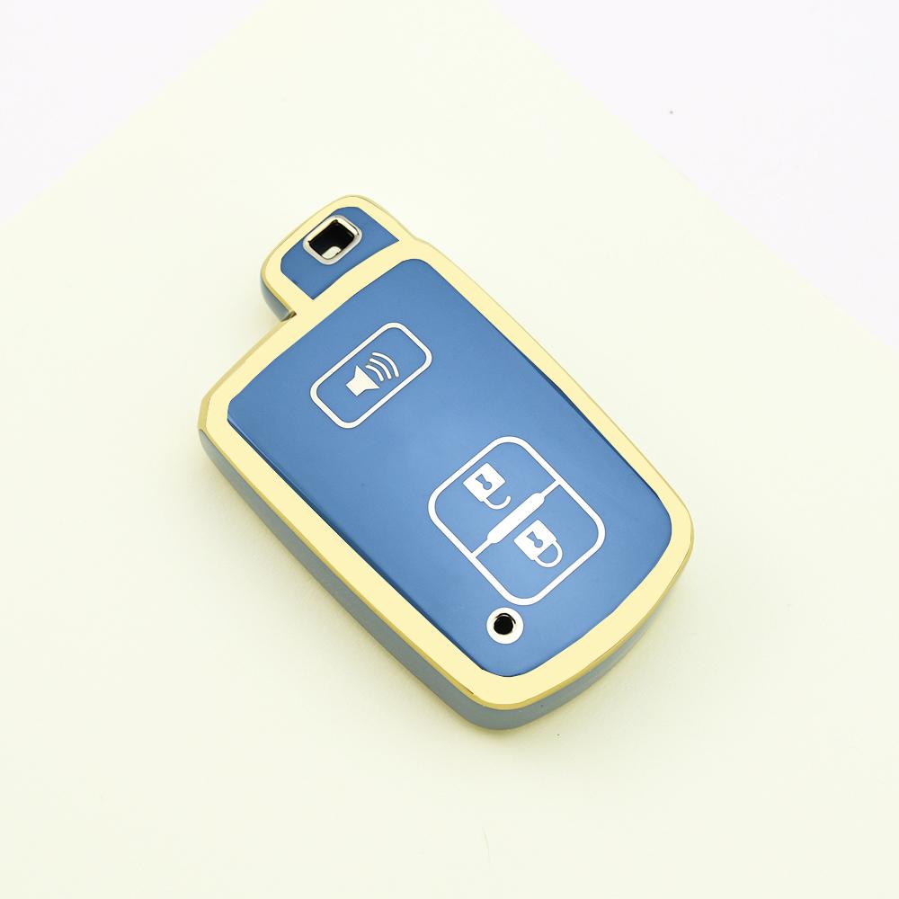 Gold Edge 2/3/4 Buttons TPU Car Remote Key Case Cover Shell Fob Bag for Toyota Land Cruiser Corolla Camry RAV4 Highlander Auris CHR Avalon