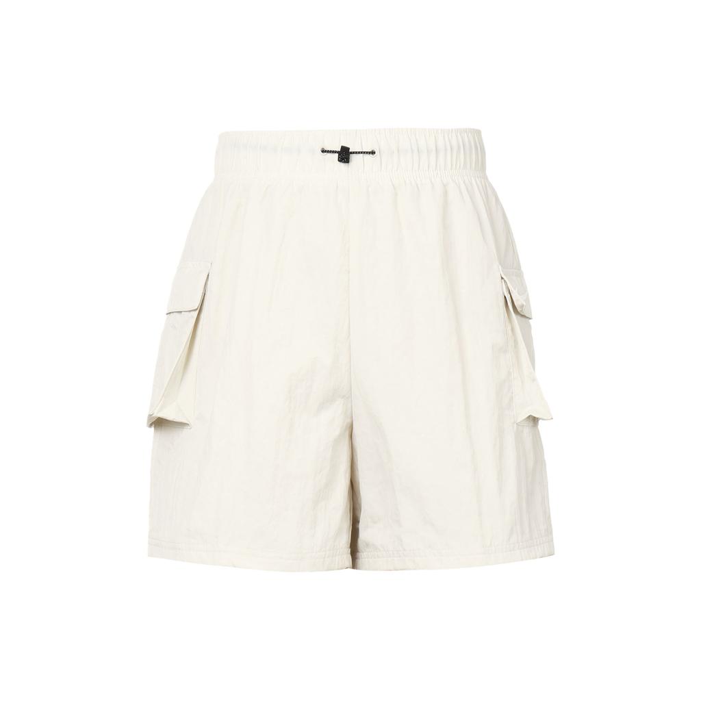 Nike High Waist Drawstring Shorts With Logo Pocket Women Bottoms Beige DM6248-104