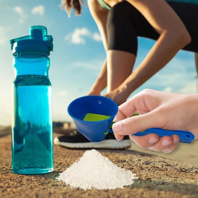 Material Mess-Free Protein Powder Scoop - Sliding Funnel For Milk & Supplements Kitchen Gadget For All Occasions Measuring Spoon