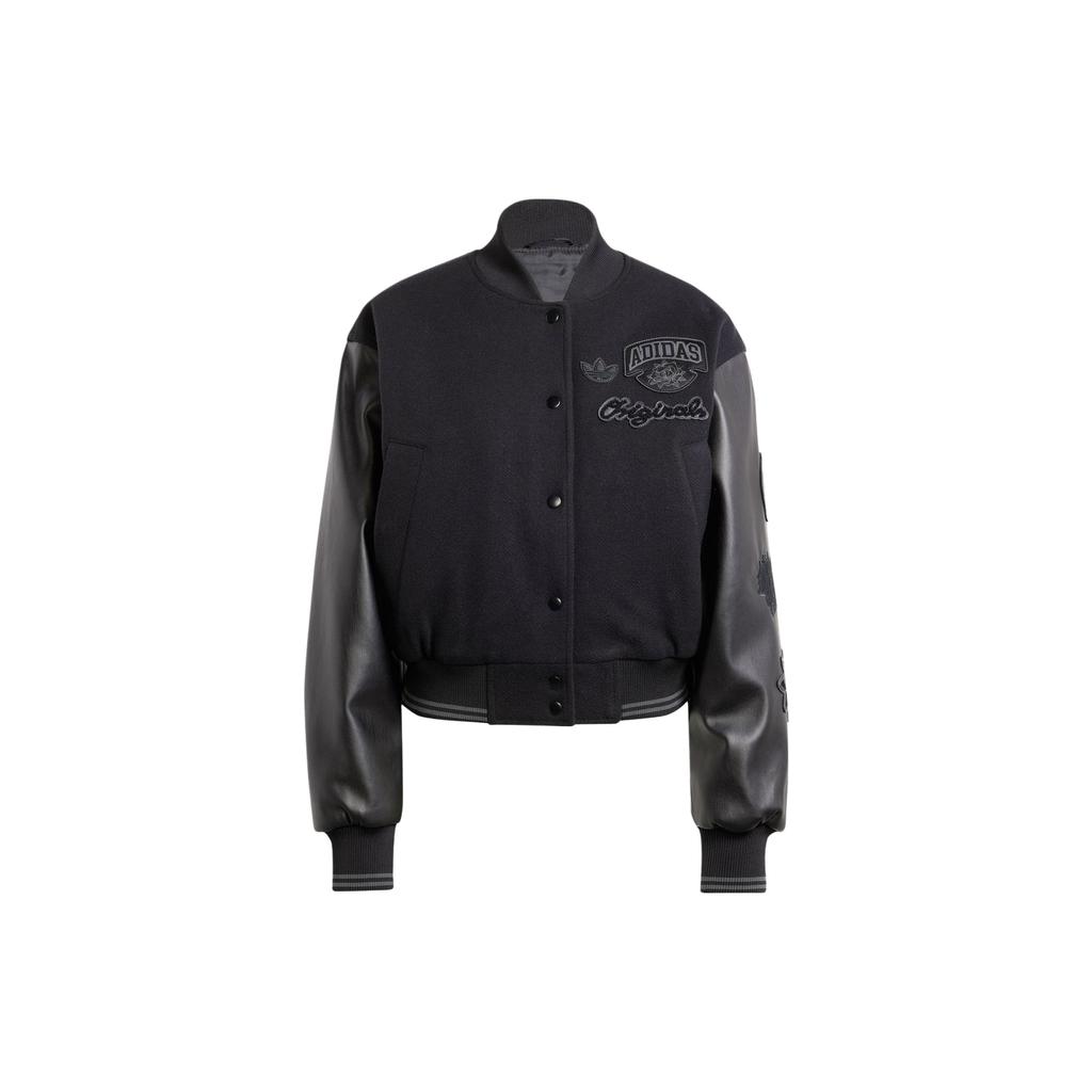 Adidas Originals Oversized Collegiate Printed Sports Jacket Women Jacket Black IX6968