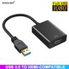 USB'den HDMI Adaptörü HD 1080P USB 3.0'dan HDMI Uyumlu Dönüştürücü Harici USB Adaptörü Masaüstü Dizüstü Bilgisayar için Video Adaptör Kablosu