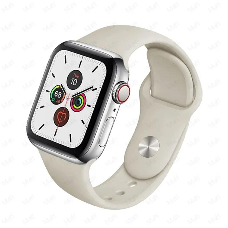 Silicone Strap For Apple Watch Band 44mm 40mm 45mm 42-38-41mm original 1:1 bracelet iwatch series 8 7 se 3 4 5 6 9 ultra 2 49mm