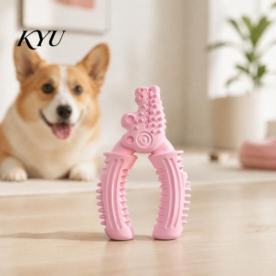 Vise Shaped Chew Toys Dog Toy, Bite Resistant TPR Puppy Teething Interactive Rubber Pet Chewing Toy for Teeth Cleaning & Gum Massage