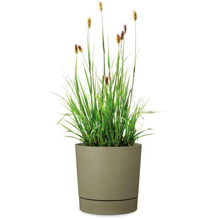 Pot de fleurs avec réserve rond - GARDEN ID - Lino - Ø 39 - 32 L - H 38 cm - Vert mousse