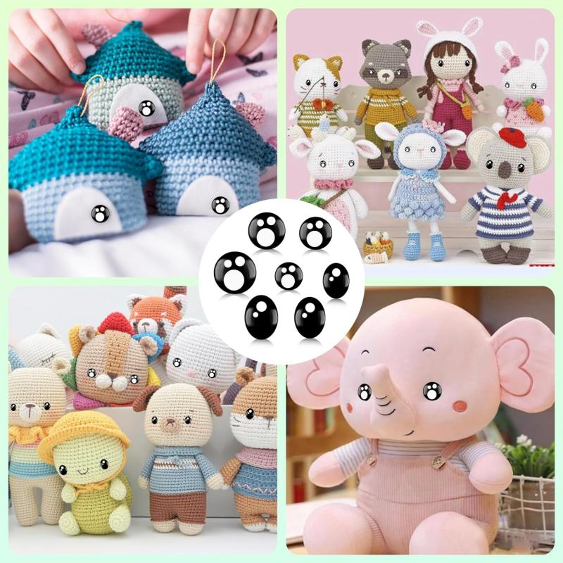 Newest 100PCS/Box Doll Eyes Cartoon Safety Eyes for Handmade Eyes Doll for Bear Craft Stuffed Toys Doll Accessories Gifts 8-16mm