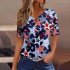Summer Fashion 2026 New Women's Clothing 3D Butterfly Print V-Neck Three-Button Short Sleeve T-Shirt