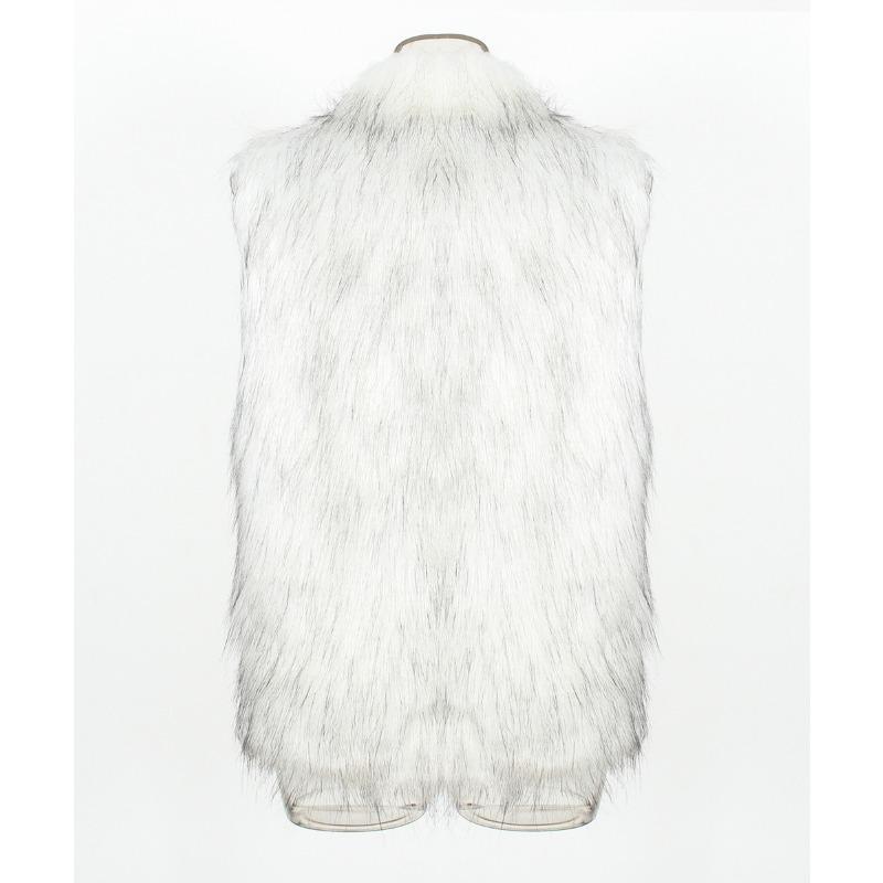 Men's Grey Faux Fur Open Front Vest Sleeveless Warm Winter Gilet Protection