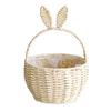 Flower Arrangement Basket, with Built-in Waterproof Lining Design, Weaving Cute Bunny Ear Handle Floral Basket for Wedding Camping