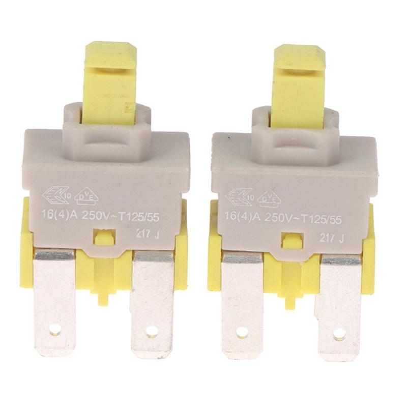 Self Locking Push Button Switches 4 Pin 16A 250V Locking Power Switches Plastic Texture Suitable for Various Appliances