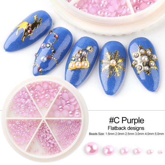 Rotund 3D Imitație Faux Pearl Diy Nail Art Decals Decor manichiură