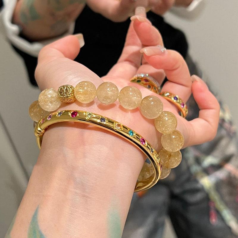 New In Gloss Inlaid Colorful Diamond Bracelets Simple And Fashion Design Charms Layered And Fine Bracelet Party Jewelry Gifts