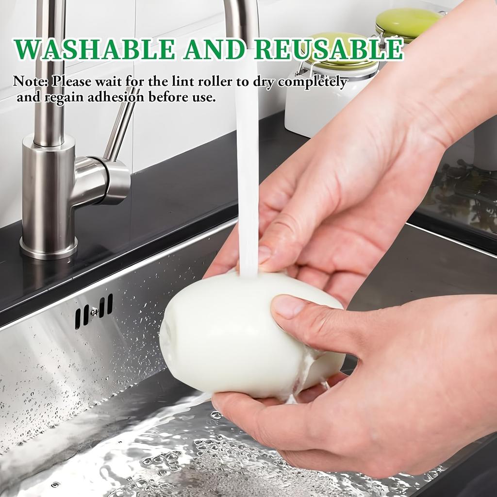 Portable Reusable Lint Roller Ball - Travel-Size, Extra Sticky & Washable Gel for Clothes and Pet Hair Removal, No Batteries Needed