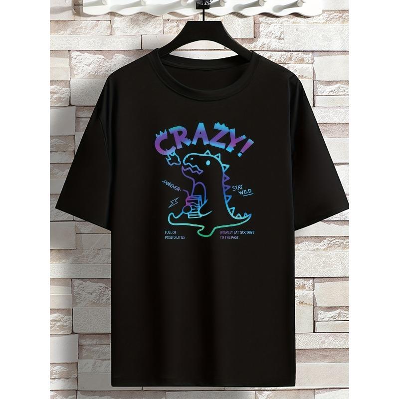

European sizes Summer Short Sleeve T-shirt Fashion Fashion Brand Printed Men s Youth Summer Round Neck Enlarged Widened Casual Versatile Top XL чорний