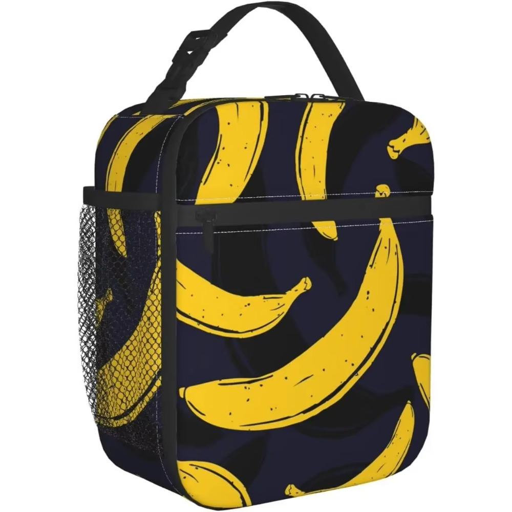 Pop Art Banana Lunch Bag for Men Women Tote Insulated Cooler Bags Reusable Thermal Lunch Box for College Work Office Picnic