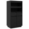 814538 vidaXL Buffet haut Noir 60x40x116,5 cm Bois massif de pin