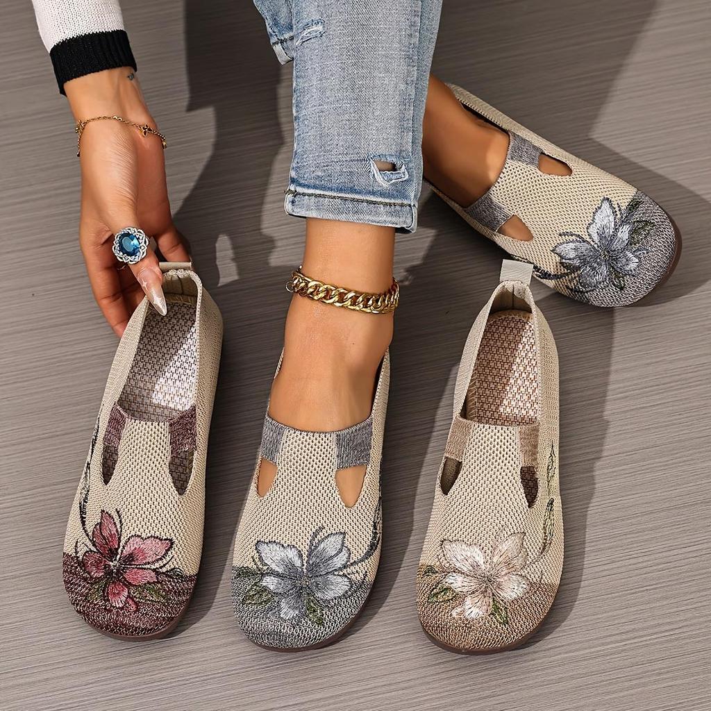 Damenschuhe für Frühling und Sommer: Flacher Ausschnitt, Stilvolle Einzelne Schuhe, Schuhe für breite Füße, Bequeme Freizeitschuhe, Damenschuhe, Sneaker
