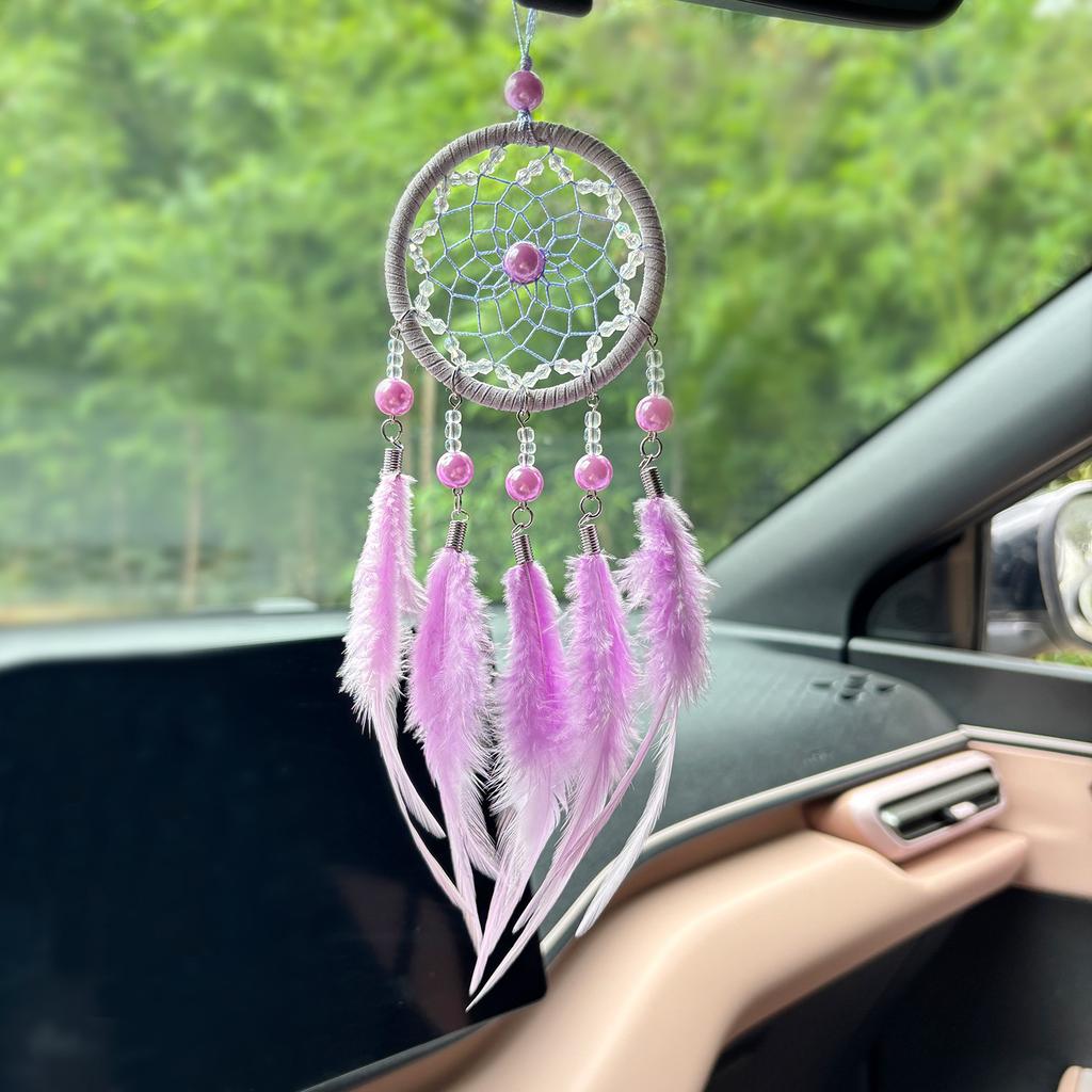 Feather Dreamcatcher Home Decor Hanging Ornament Handcrafted Car Accessory