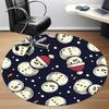 1PC Snowmen Winter Office Round Area Rug, Mat Suitable For Office, Under Office Chairs Bedroom Living Room Home Decor, Room Deco