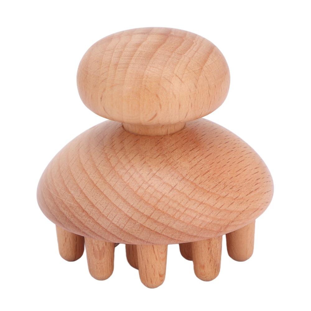 Mushroom Shape Wood Mushroom Massager Ergonomic Handle Wood Massage Tool Full Body Use