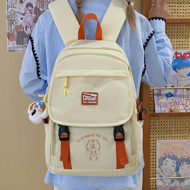Korean Style Schoolbag New Large Capacity Backpack Middle School Students Backpack Simple Casual Travel Schoolbag