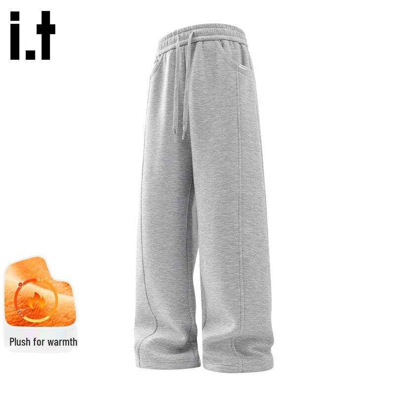 Fingercroxxit Men's Fleece-Lined Straight Leg Casual Pants