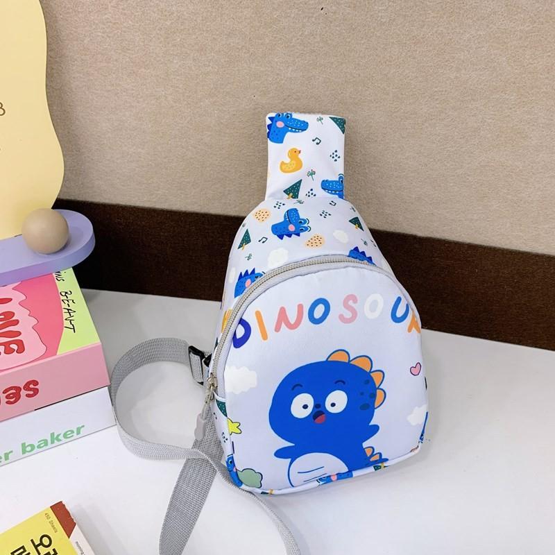 Kid Unicorn Cartoon Dinosaur Chest Bag Polyester Material Fun Print Preschoolers